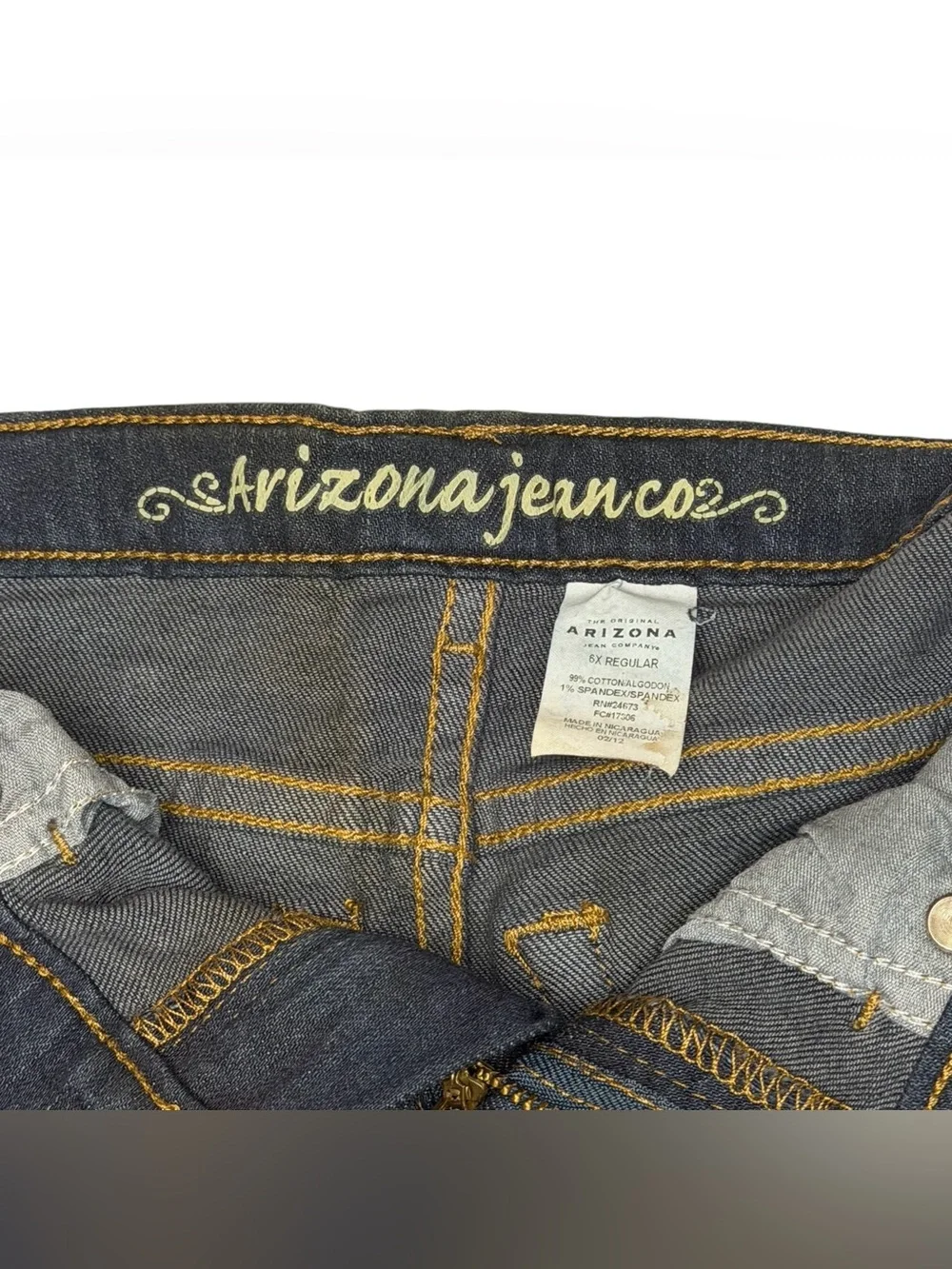 Arizona Jean Co Girls Size 6X Regular Dark Wash Bootcut Jeans NWT